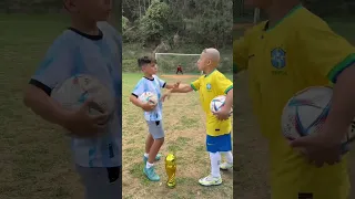 🇧🇷 mini RONALDO x mini MARADONA 🇦🇷 - BRASIL x ARGENTINA #shorts