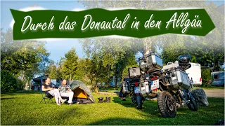 Durch das Donautal in den Allgäu - Motorradtour mit Zelt und den Triumphs