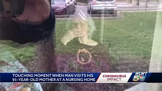 Son visits 91-year-old mom through Butler County nursing home window