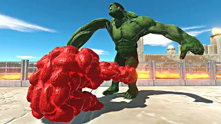 Hulk vs Lava Golem Brothers on Lava Castle - Animal Revolt Battle Simulator