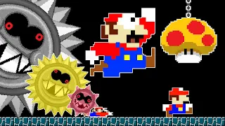 Super Mario Bros, Tiny Mario's Key Door Gold maze Vs Mega Grrrol Escape, Mega Mushroom, GS Animation