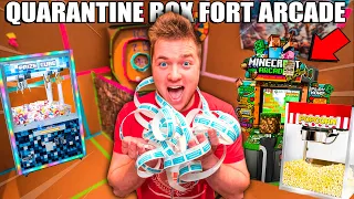 Quarantine BOX FORT Arcade DIY! Playing Games, Prizes, Gaming Minecraft & More!