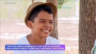 Menino sonha em dar uma cadeira de rodas para mãe