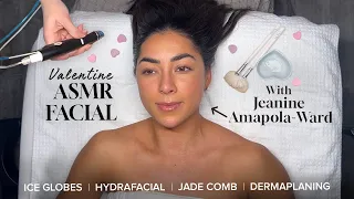 Jeanine Amapola's First Valentine ASMR-ish Facial | Jade Comb, Dermaplaning, Hydrafacial, Ice Globes