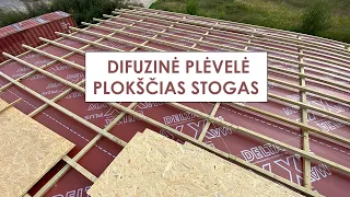 Difuzinės plėvelės ant plokščio stogo darbai / Darėme patys / #statomesnama