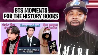AMERICAN RAPPER REACTS TO-bts moments for the history books