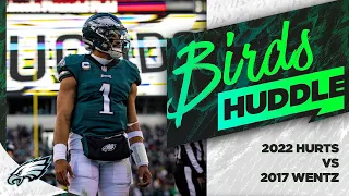 Is Eagles' Jalen Hurts 2022 season more impressive than Carson Wentz' 2017 season? | Birds Huddle