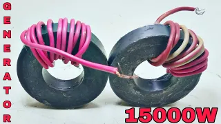 How to make free energy generator use 2 magnet and transformer into 15000W 230v homemade 2024