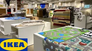 IKEA RUGS CARPETS AREA RUGS COW PRINT COWHIDE HOME DECOR SHOP WITH ME SHOPPING STORE WALK THROUGH