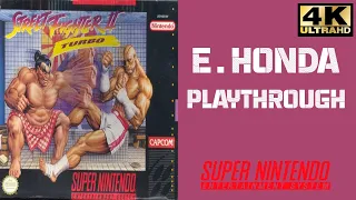 Street Fighter II Turbo - Super Nintendo - E. Honda Playthrough