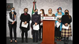 Conferencia de la diputada Aleida Alavez e integrantes del Grupo Parlamentario de Morena