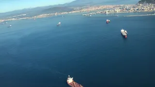 Landing Approach Gibraltar From Cockpit Bombardier Global 7000
