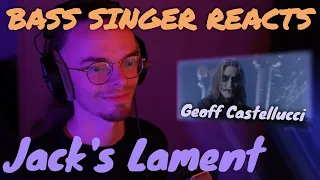 Bass Singer Reacts: Geoff Castellucci - Jack's Lament (The Nightmare Before Christmas)