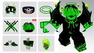 OMG! GET 28 FREE ITEMS GREEN MESSY HAIR ON ROBLOX (PROMO CODES)