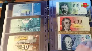 Самая редкая и красивая коллекция банкнот. Банкноты мира от Юрия. Не частая #Скандинавия. Альбом ч.5