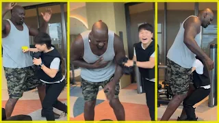 UFC strawweight champ Zhang Weili picks up 300+ pound NBA legend Shaquille O’Neal #shaquilleoneal