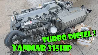 STARTUP AND TEST RUN OF YANMAR 6LPA - STZP TURBO DIESEL INBOARD BOAT MOTOR WITH 4200 ENGINE HOURS