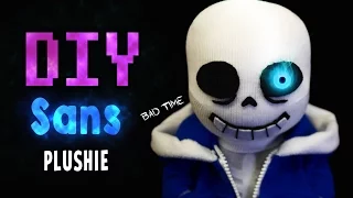 DIY Bad Time SANS with Glowing Eye and Movable Arms! Undertale Sock Plushie (FREE Pattern) Tutorial