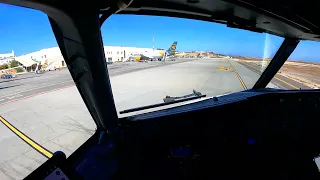 4K - Boeing 737 landing in Santorini