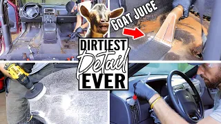 DIRTIEST Detail Ever! Deep CLEANING A Nasty Farm Truck JEEP Cherokee!