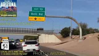 Phoenix AZ to Scottsdale AZ Timelapse Drive 2022 HD