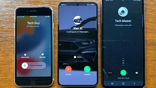 Apple iPhone SE 3 vs Samsung S22 vs Samsung A53 Viber vs FB Messenger vs WhatsApp Incoming Calls