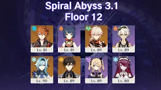 Childe international & Eula - Spiral abyss 3.1 Floor 12 (9 Star) | Genshin Impact 3.1