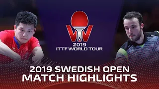 Fan Zhendong vs Simon Gauzy | 2019 ITTF Swedish Open Highlights (1/4)