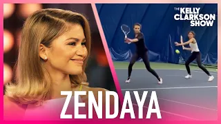 Zendaya Reacts To Hilarious 'Challengers' Training Video With Tennis Stunt Double