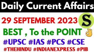 29 September 2023 Daily Current Affairs for uppcs exam Gyan sir  latest news ukpsc hcs pcs mains