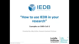 2023 User Workshop – 1.5 – Using the IEDB in Research