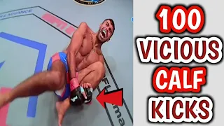 100 MMA Fights With Vicious Calf Kicks | カーフキック KO's