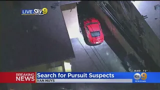 Police Search For Male And Female Pursuit Suspects In Van Nuys Apartment Complex