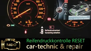 BMW Reifendruckkontrolle Reset / zurück setzen / RPA / Anleitung / F-Modelle