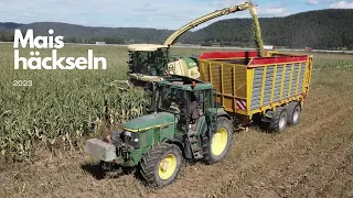 Mais häckseln 2023 mit Lohnunternehmen Dietel I Agrarvideos Oberfranken #maishäckseln #johndeere