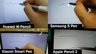 Tablet Pencil / Stylus - Writing Latency Comparison | Apple Pencil 2 Huawei M-Pencil Samsung S Pen