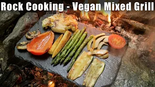 Vegan Mixed Grill Cooked On a Rock