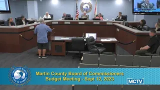 Martin County Board of Commissioners - Budget Meeting - Sept 12, 2023