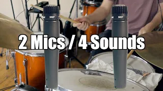 Recording Drums with 2 SM57 mics (4 sounds with 2 mics)