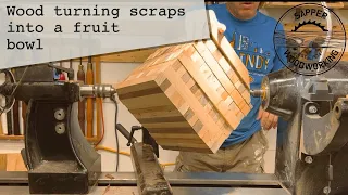 Woodturning - a Scrap Hardwood Fruit Bowl