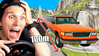 Wie weit fliegt ein 100 METER langes AUTO? | BeamNG