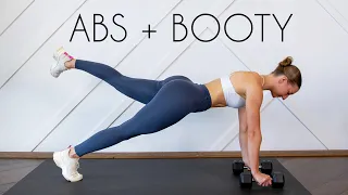 30 MIN ABS & BOOTY WORKOUT - At Home with Dumbbells