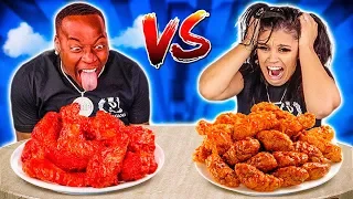 SPICY WINGS VS EXTRA SPICY WINGS FOOD CHALLENGE 🌶