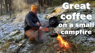 A short trip to the woods - Enjoying a cup of coffee from the campfire