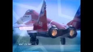 MIG-29 - russian modern fighter jet. Aerobatics flight in the MiG 29!