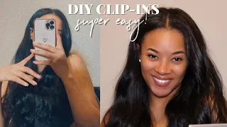 DIY CLIP-INS (SUPER EASY & CONVENIENT) | MAKE YOUR OWN IN LESS THAN 25 MIN