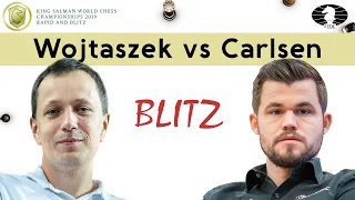 Intense action on seconds | Radoslav Wojtaszek vs Magnus Carlsen | World Blitz Championship 2019 |