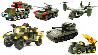 How to Build Lego Military Jeep, Helicopters, Tanks, and Rocket Launcher!