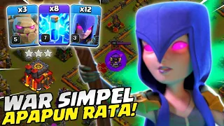 SIMPEL TAPI KUAT! CARA MENGGUNAKAN ZAP GOLEM WITCH SPAM - STRATEGI WAR TH 10 | COC INDONESIA