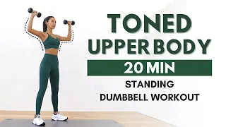 Get Toned Upper Body! 20 MIN Dumbbell Workout🔥Back, Arms, Shoulders & Abs